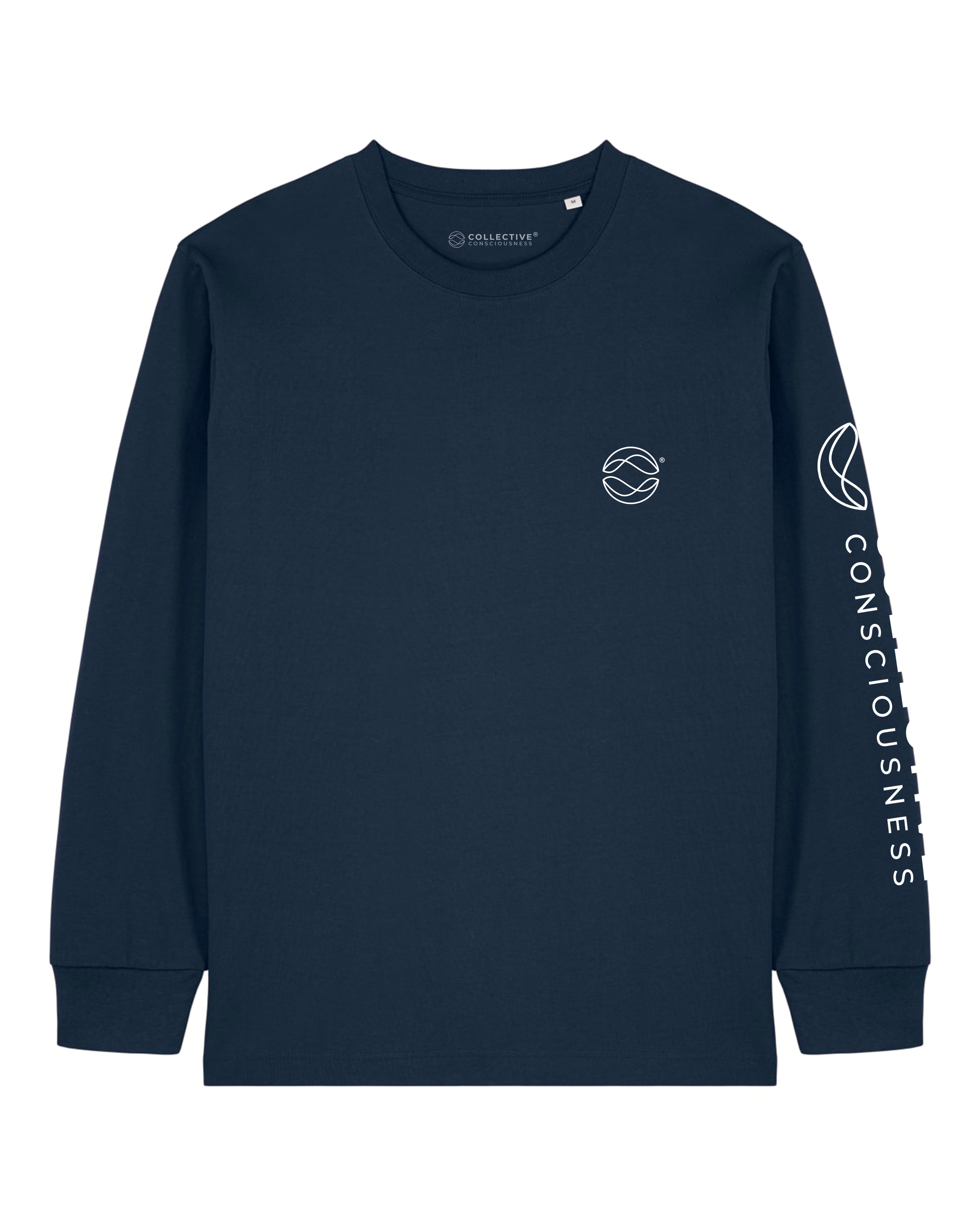 CC French Navy Heavyweight LongSleeve - White Globe