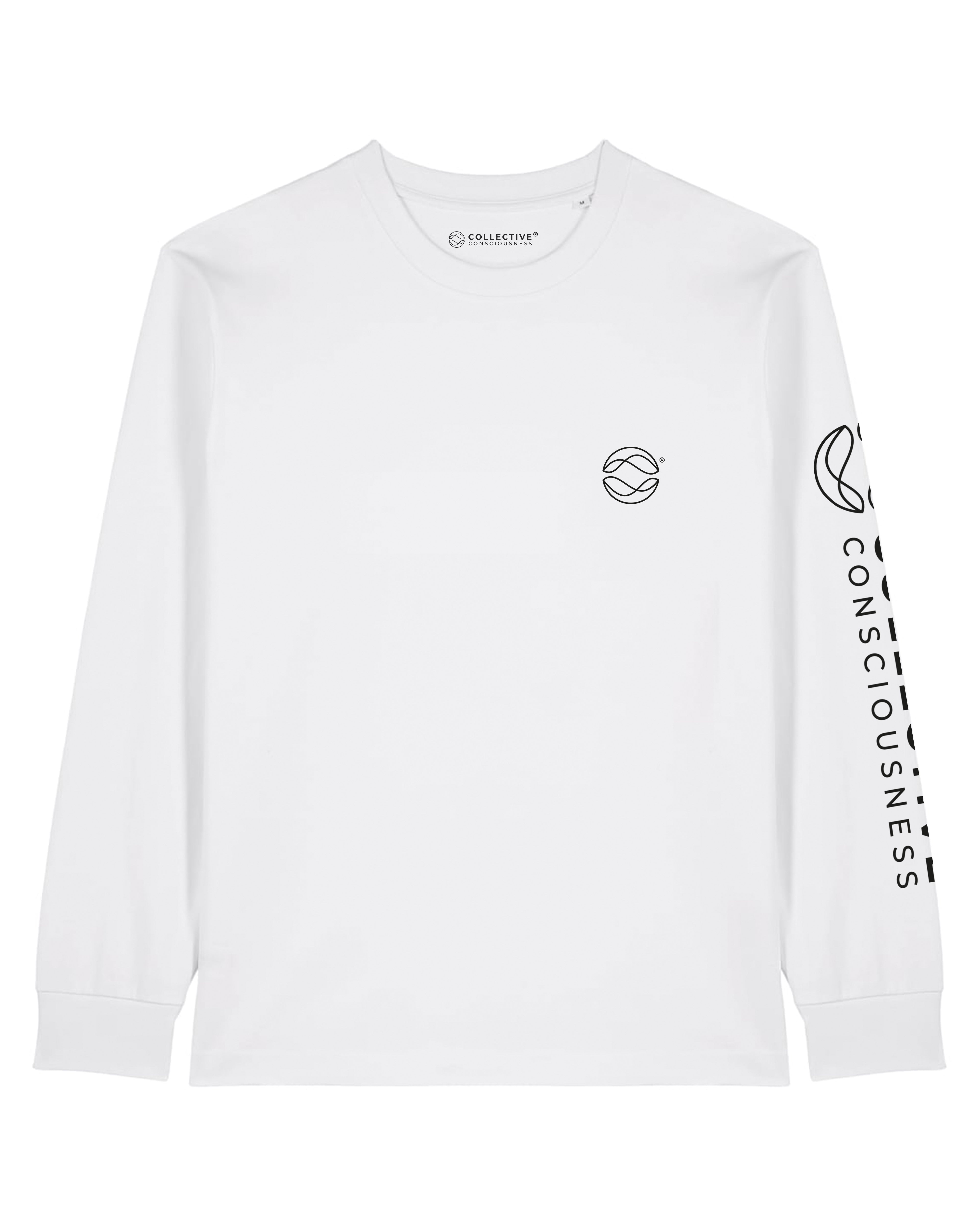 CC White Heavyweight LongSleeve - Black Globe