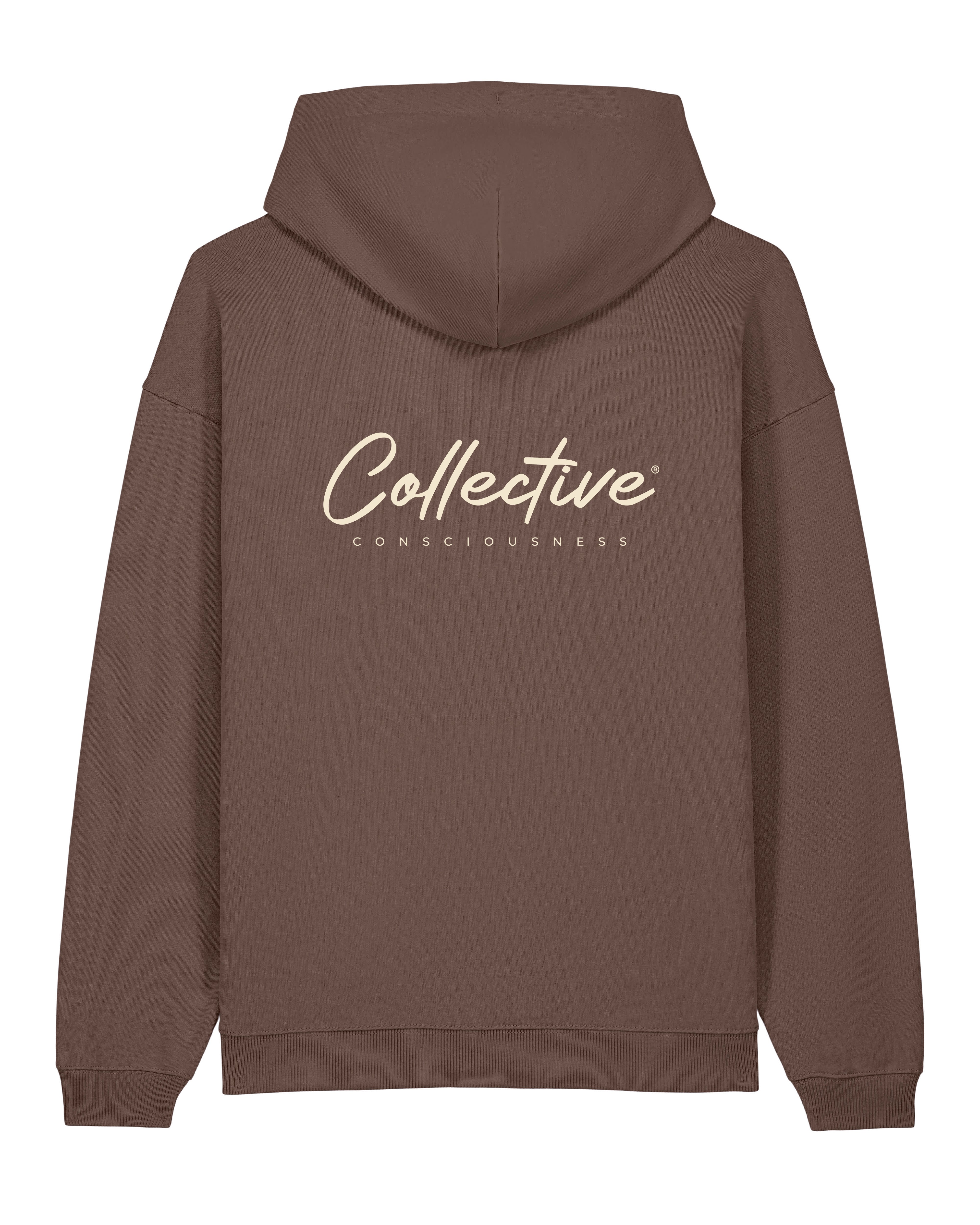 CC Mocha Oversized Hoodie - Handwriting Signature
