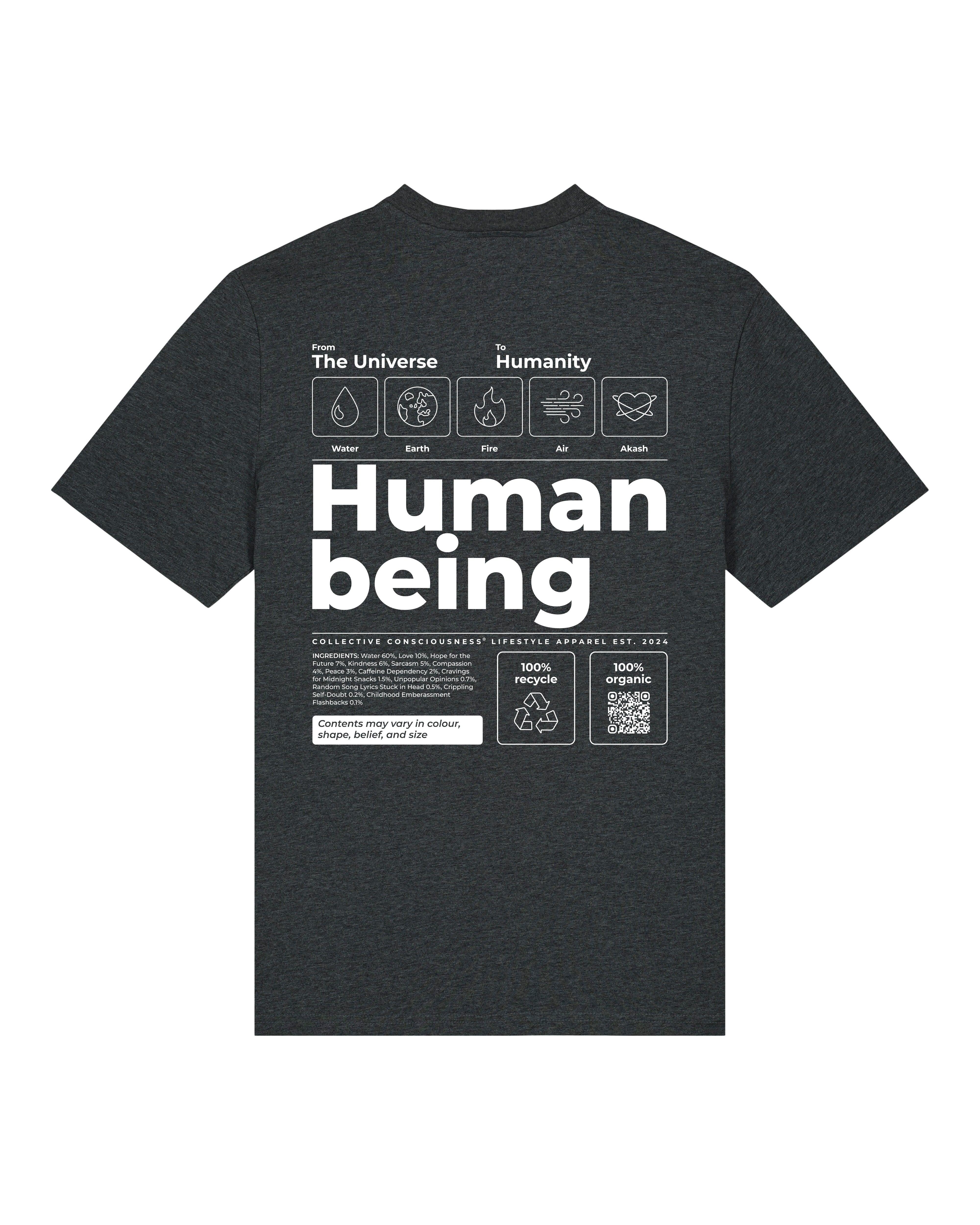CC Human Being T-shirt - Dark Grey/White