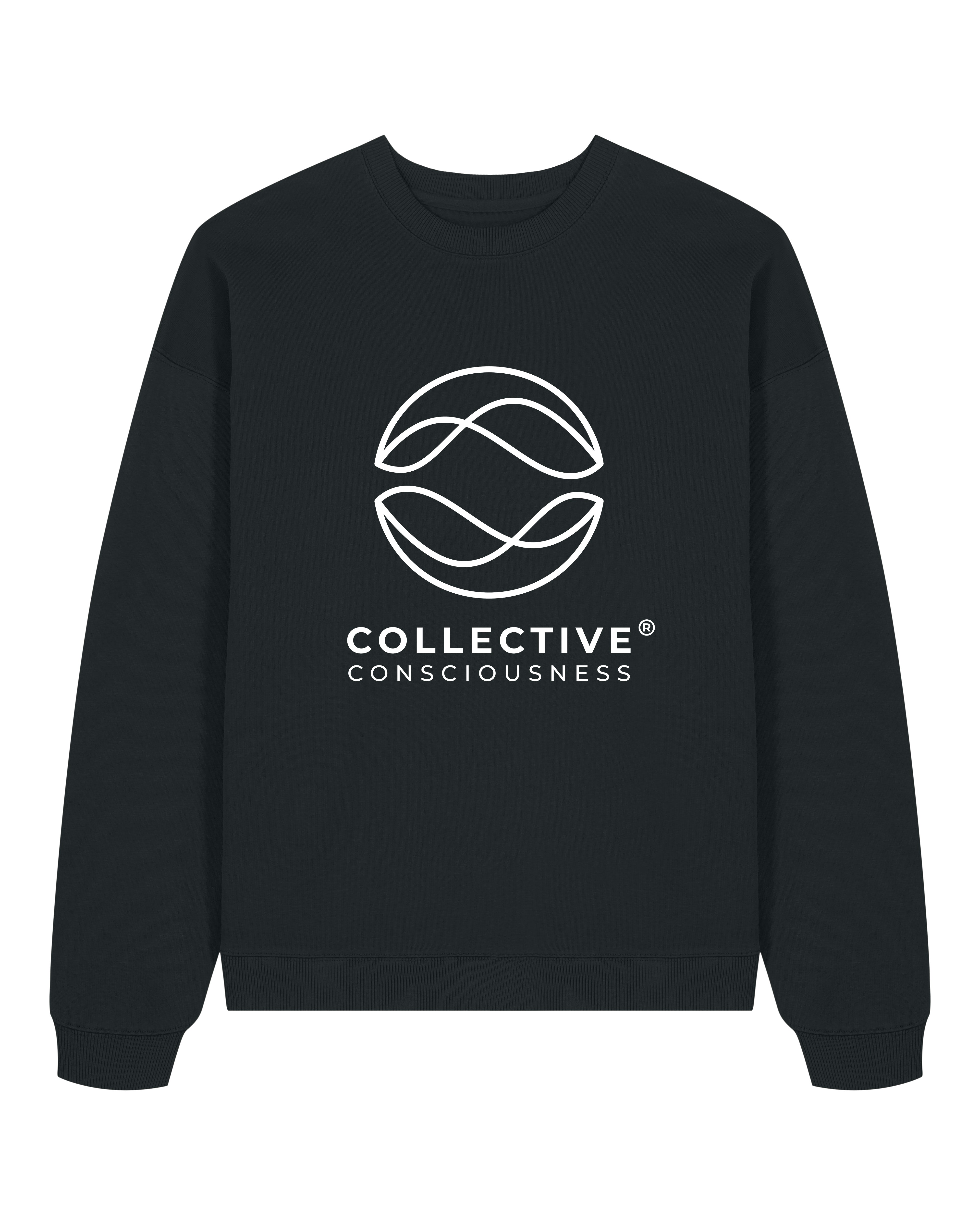 CC Black Oversized Sweater - Stacked Symbol