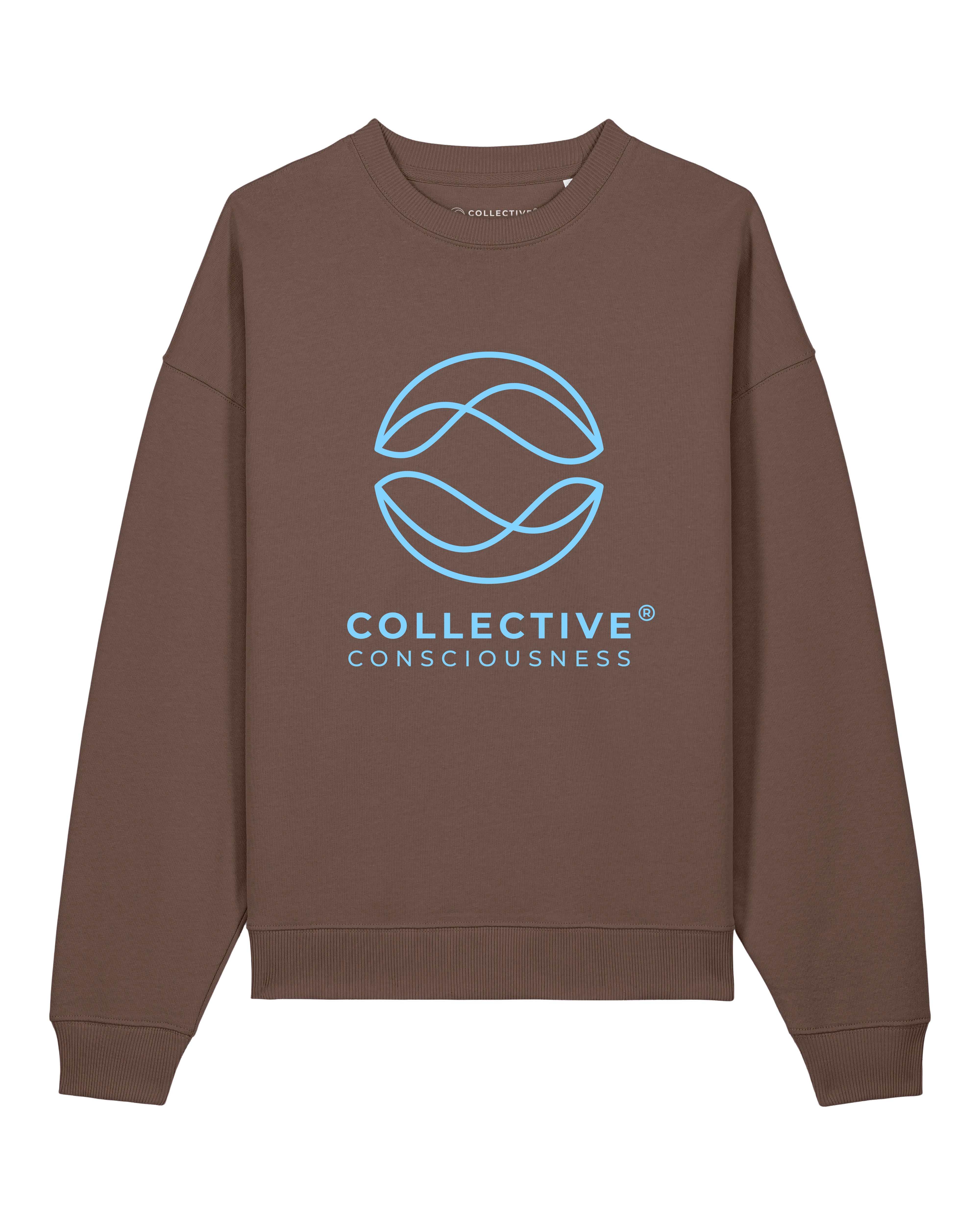 CC Mocha Blue Oversized Sweater - Stacked Symbol