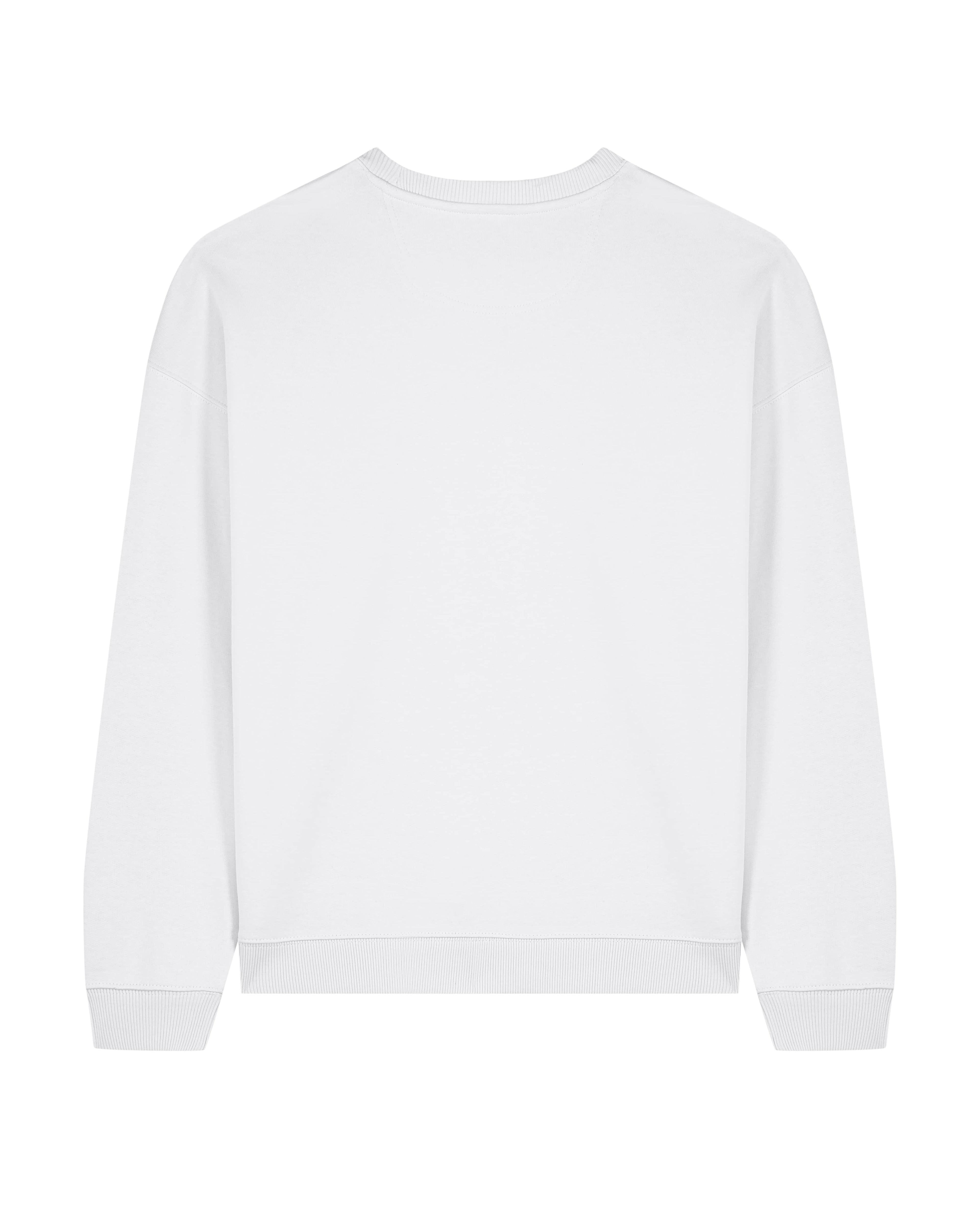 CC White Oversized Sweater - Stacked Symbol