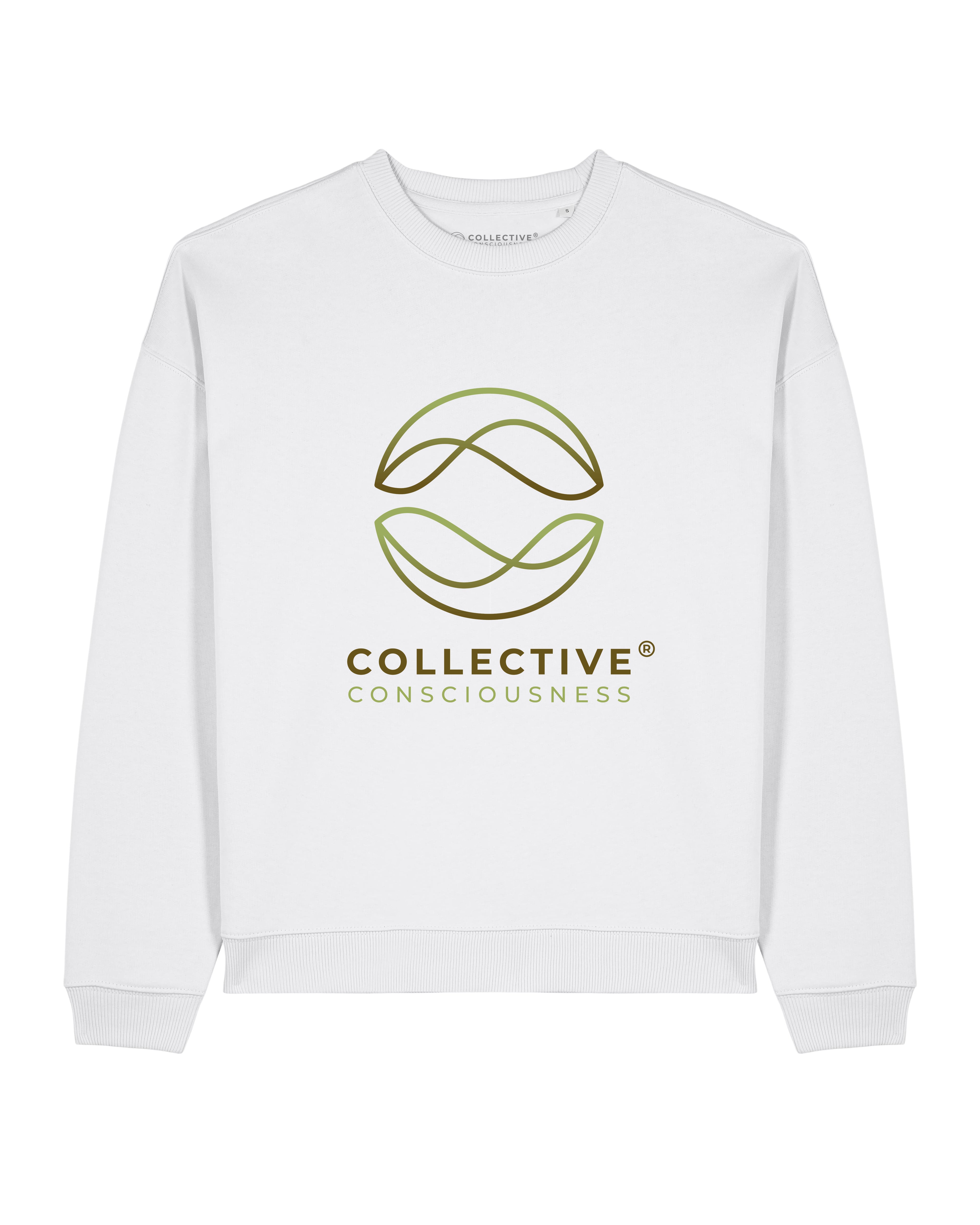CC White Oversized Sweater - Stacked Symbol